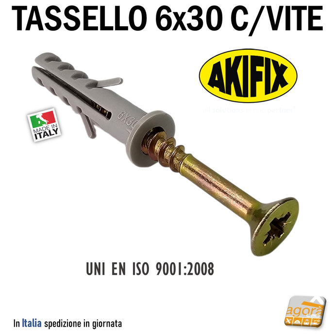 TASSELLO IN NYLON CON COLLARINO FORO D6 x 30 IN NYLON CON VITE 4,5x40