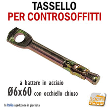 Carica l&#39;immagine nel visualizzatore di Gallery, tassello rapido a battere 6x60 speed per sospensioni soffitto soffitti occhiolo chiuso foro 6mm acciaio tasselli per cls calcestruzziono pieno soffitti pendinaggi
