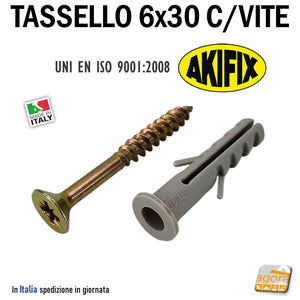 TASSELLO IN NYLON CON COLLARINO FORO D6 x 30 IN NYLON CON VITE 4,5x40 8056182865946