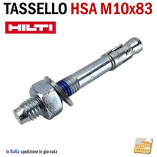 Load image into Gallery viewer, TASSELLO ANCORANTE ALTE PRESTAZIONI CERTIFICATO IN ACCIAIO CON BARRA FILETTATA E DADO TE HILTI HSA tasselli a battere metallici M10x83 7613023666516
