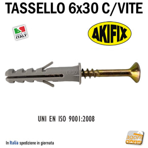 TASSELLO a espansione IN NYLON CON COLLARINO FORO D6 x 30 IN NYLON CON VITE 4,5x40