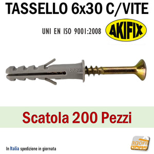 TASSELLO IN NYLON CON COLLARINO FORO D6 x 30 IN NYLON CON VITE 4,5x40 foro 6 mm