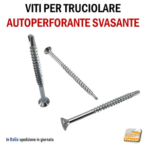 viti per giunzione pannelli VITE TRUCIOLARE AUTOPERFORANTE TESTA TPS TORX 4X60 ZINCATA viti per legno truciolato auto svasante auto perforante zincata testa torx professionale