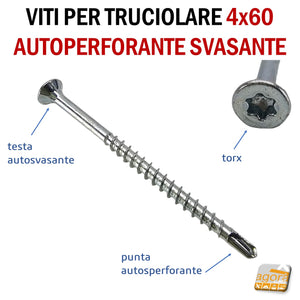 viti per falegname per giuntare pannelli senza preforo con testa auto svasante con alette per legno pannelli mdf truciolare