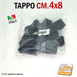 tappi neri a lamelle in confezione 10 pz tappo nero sottopiede inserto in plastica 4x8cm