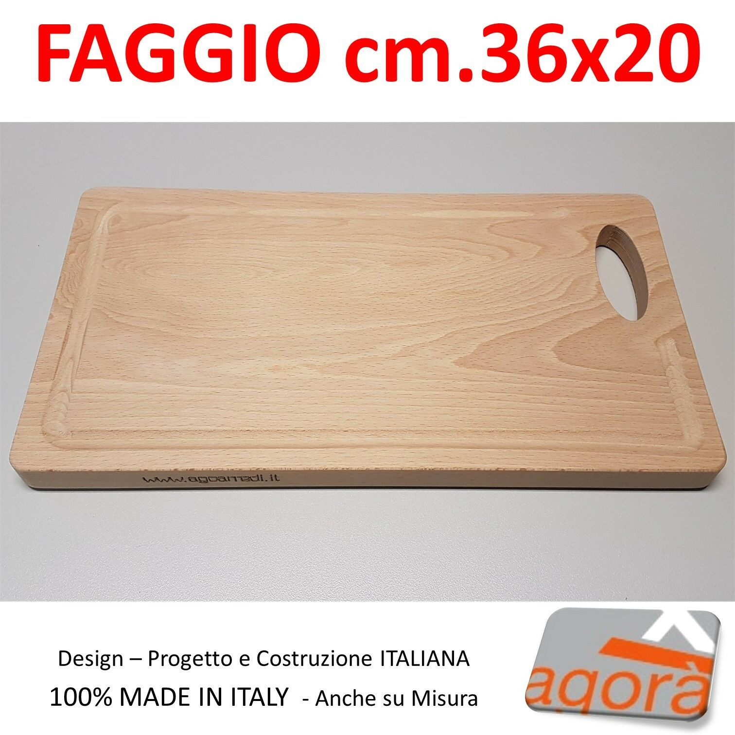 TAGLIERE LEGNO TAVOLETTA cm.20x30 SPESSORE 1,8cm RETTANGOLARE PER CUCI –