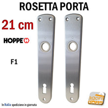 Carica l&#39;immagine nel visualizzatore di Gallery, ROSETTA PORTA BOCCHETTA HOPPE ARGENTO F1 PER CHIAVE PATENT INTERA L21cm
