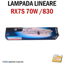 Carica l&#39;immagine nel visualizzatore di Gallery, Lampada Philips Master Colour CDM-TD 70w/830 Rx7s attacco lineare per faro da negozio e locale Lampadina Ricambio Nuova
