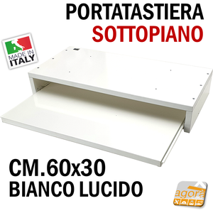 PORTATASTIERA PC SOTTOPIANO ESTRAIBILE PIANETTO AGGIUNTIVO CON RIPIANO X SCRIVANIA