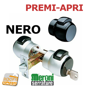 SERRATURA PORTA PREMI-APRI CON CHIAVE MERONI TB-60 E60 NERO 13 NE INGRESSO UFFICIO KIT