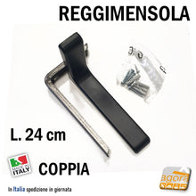 Carica l&#39;immagine nel visualizzatore di Gallery, reggiripiano reggimensola mensola supporto a l per ripiano staffa per piani legno grande 24cm nuove
