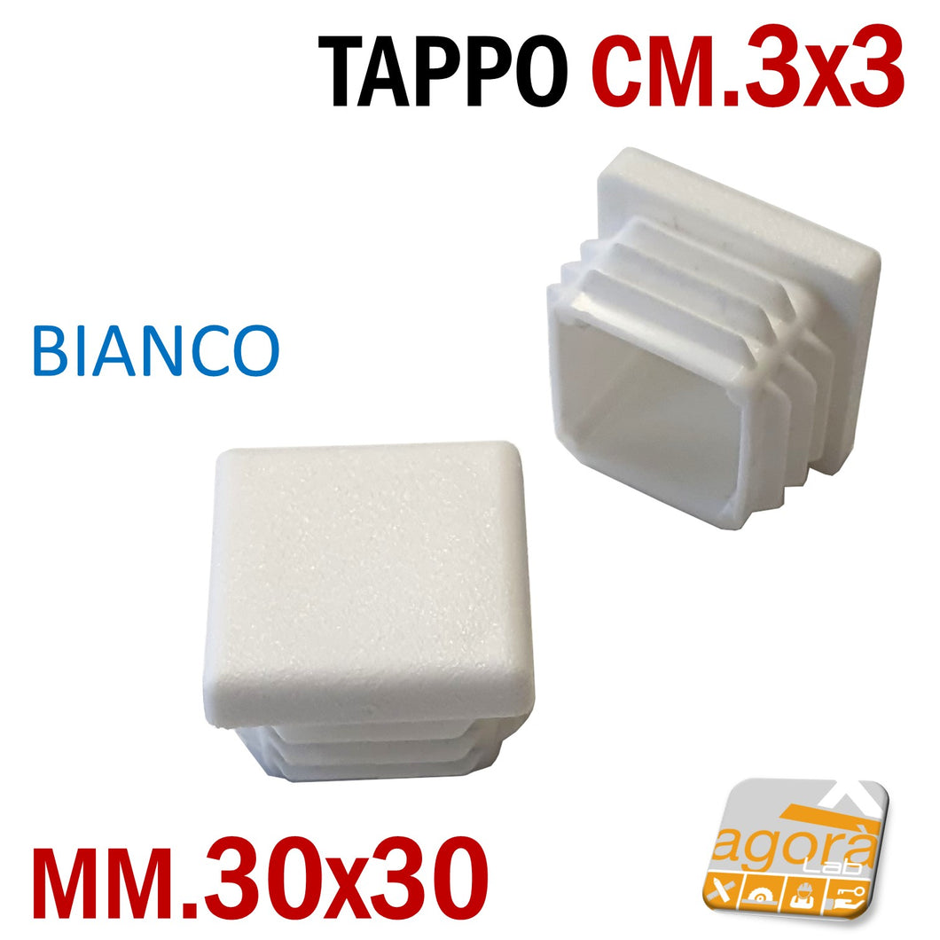 tappo 3x3 bianco bello per finiture a vista