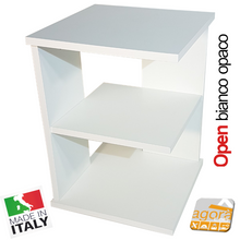 Carica l&#39;immagine nel visualizzatore di Gallery, Tavolino Sala Open Tavolo Multiuso Table Servetto Multifunzione Design x Divano cm. 37x37x50H Bianco Opaco Standard
