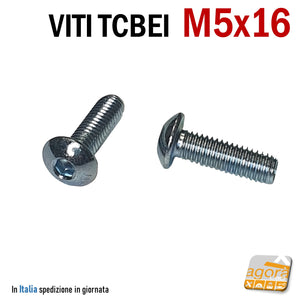 VITI TCBEI 5X16 ZINCATE A BRUGOLA ESAGONO INCASSATO FILETTO METRICO BULLONE